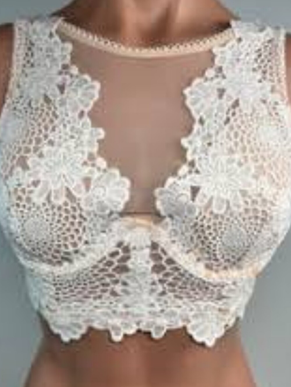 Victoria's Secret Dream Angels White Lace Bralette Size B 32